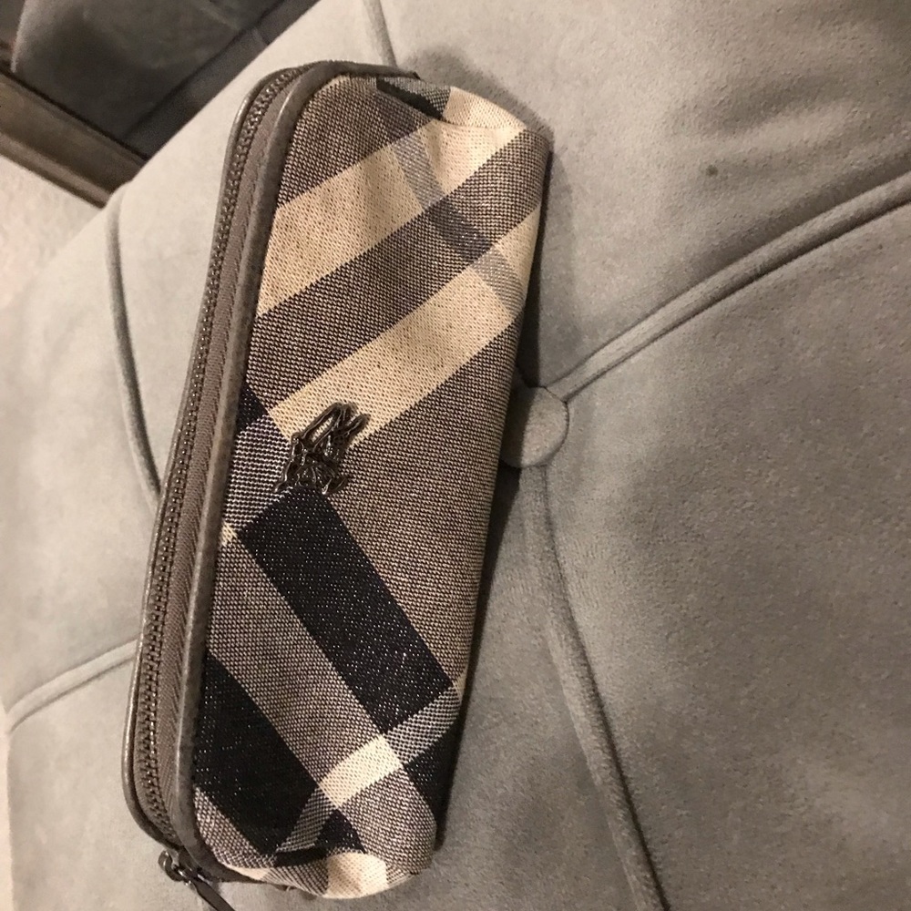 Burberry checked cosmetic bag